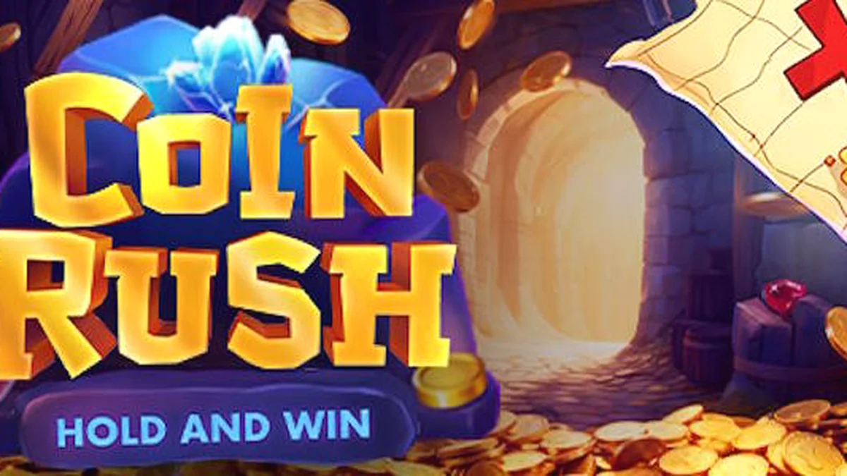 Tampilan antarmuka permainan slot Coin Rush dengan desain 3x3 yang modern